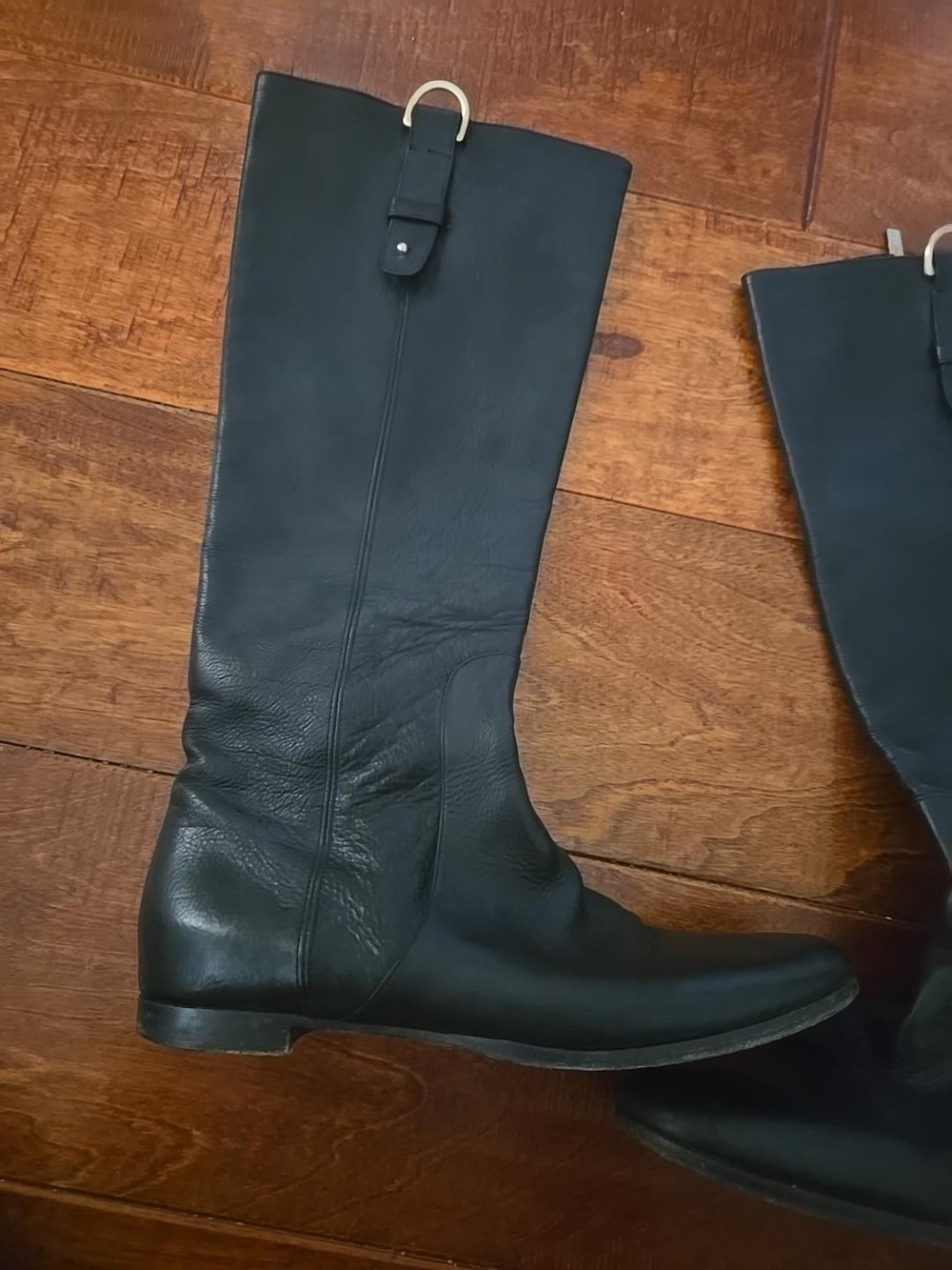JIMMY CHOO Black Leather Tall Riding Boots - Classic Women's Style